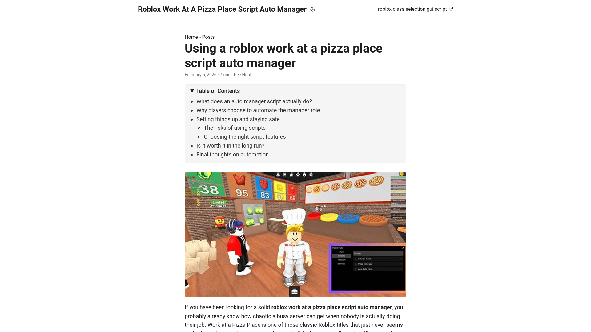 website screenshot of https://roblox-work-at-a-pizza-place-script-auto-manager.pages.dev/