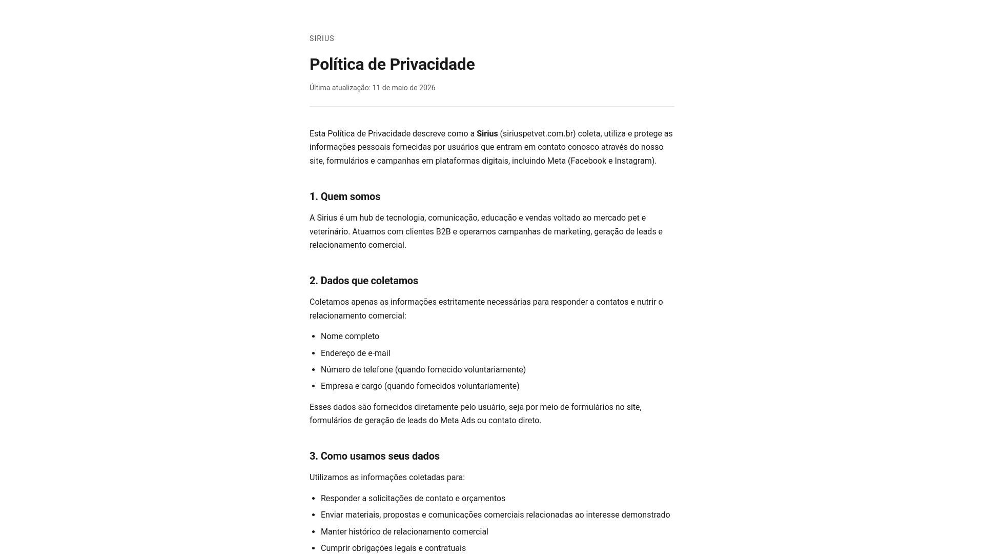 website screenshot of https://sirius-politica-privacidade.pages.dev/