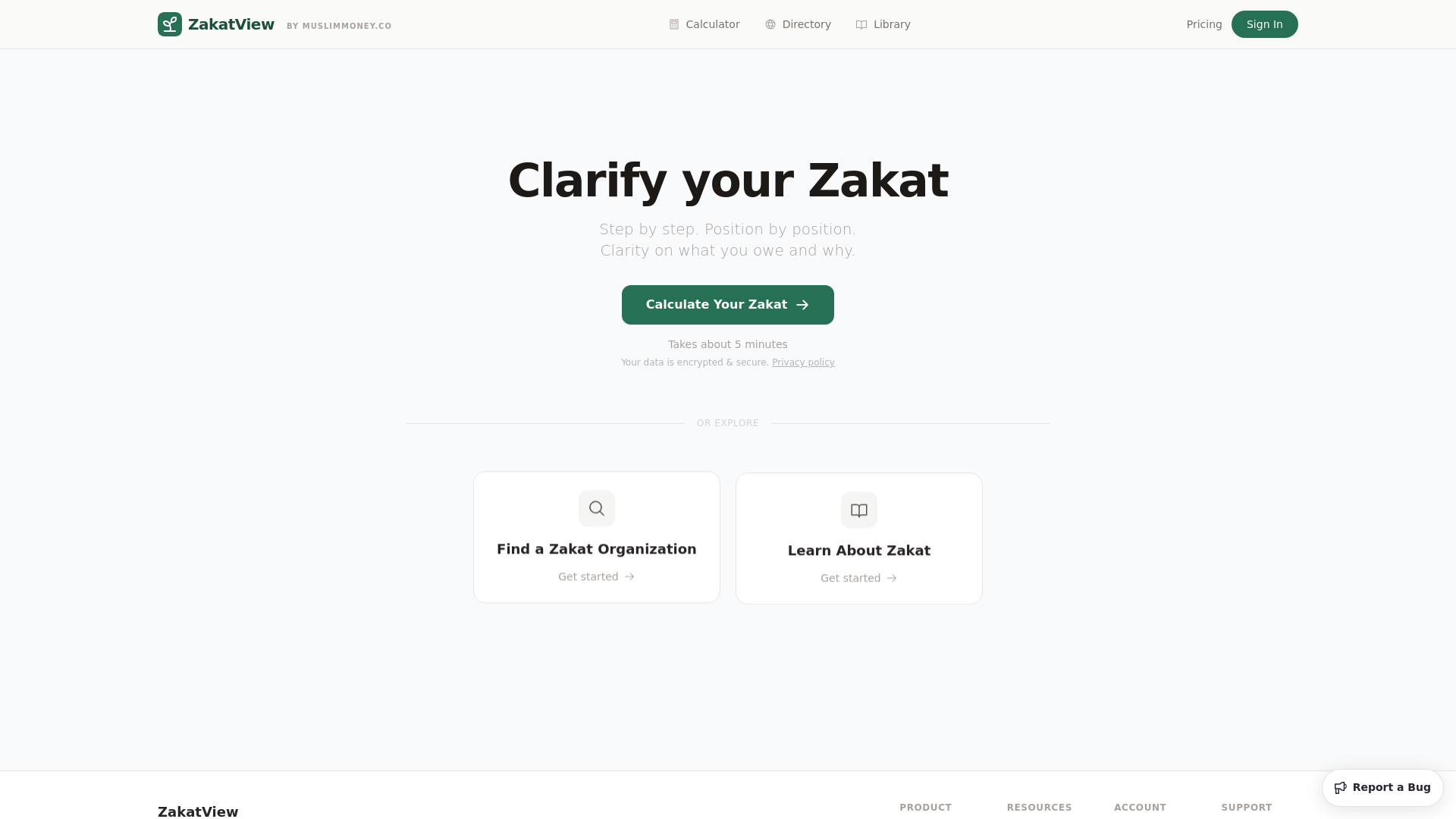 website screenshot of https://zakatview.ca/