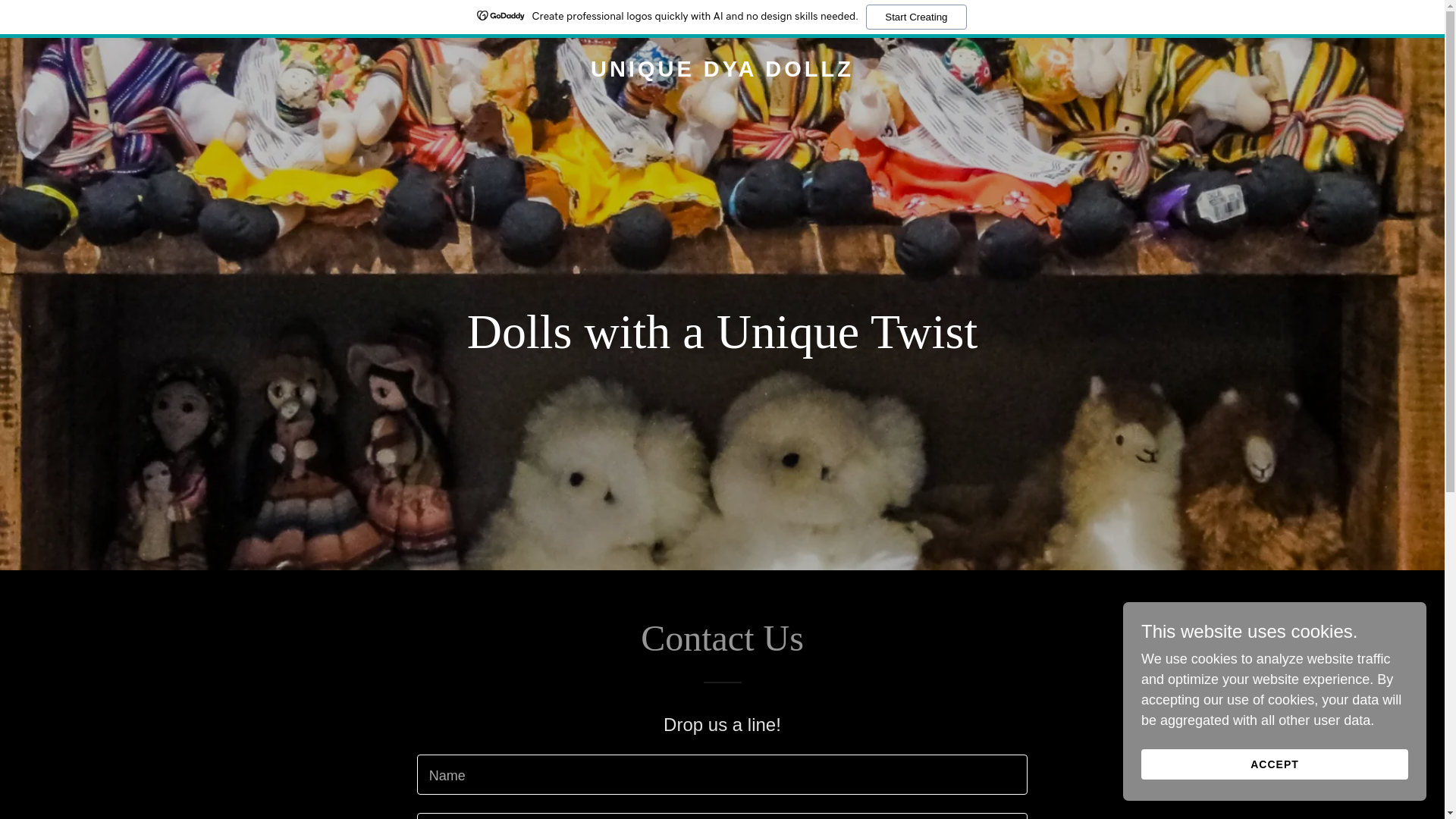 website screenshot of https://uniquedyvadollz.website/