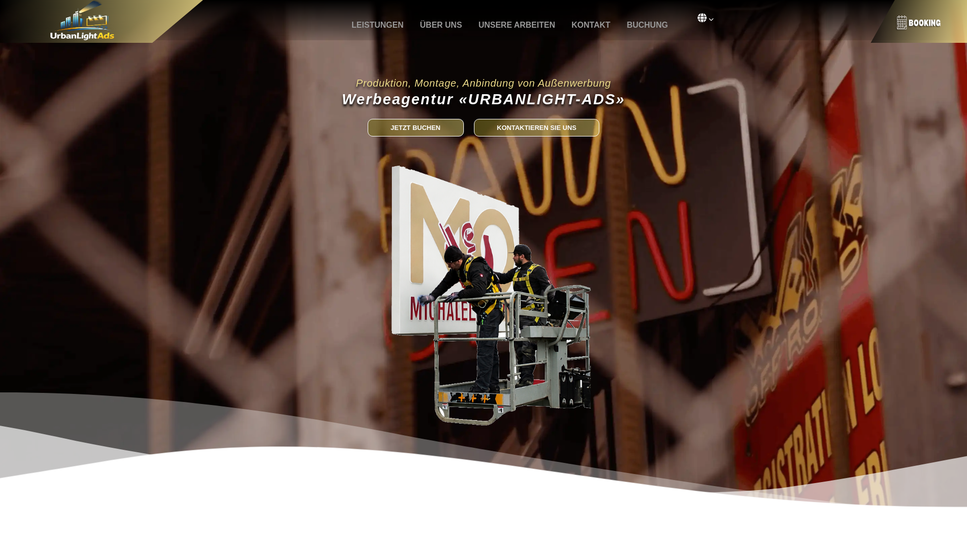 website screenshot of https://urbanlightads.com/