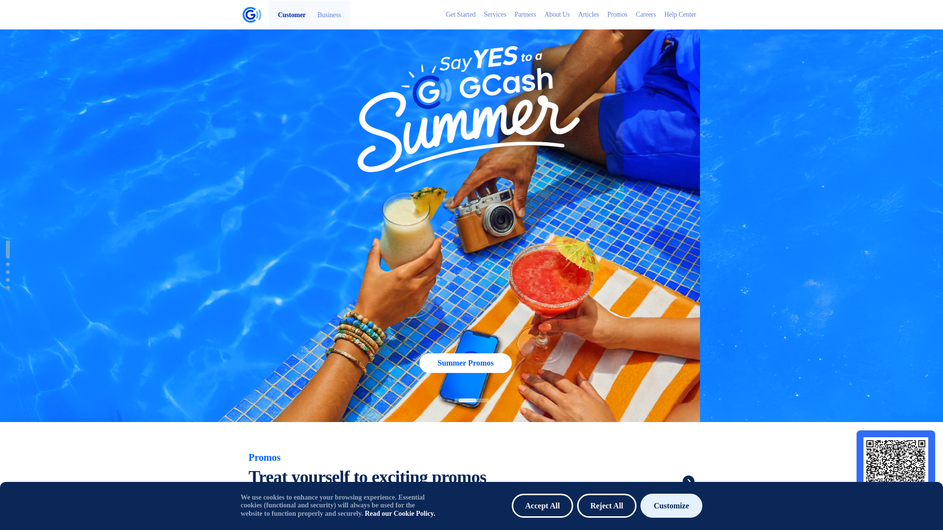 website screenshot of https://gcash.com