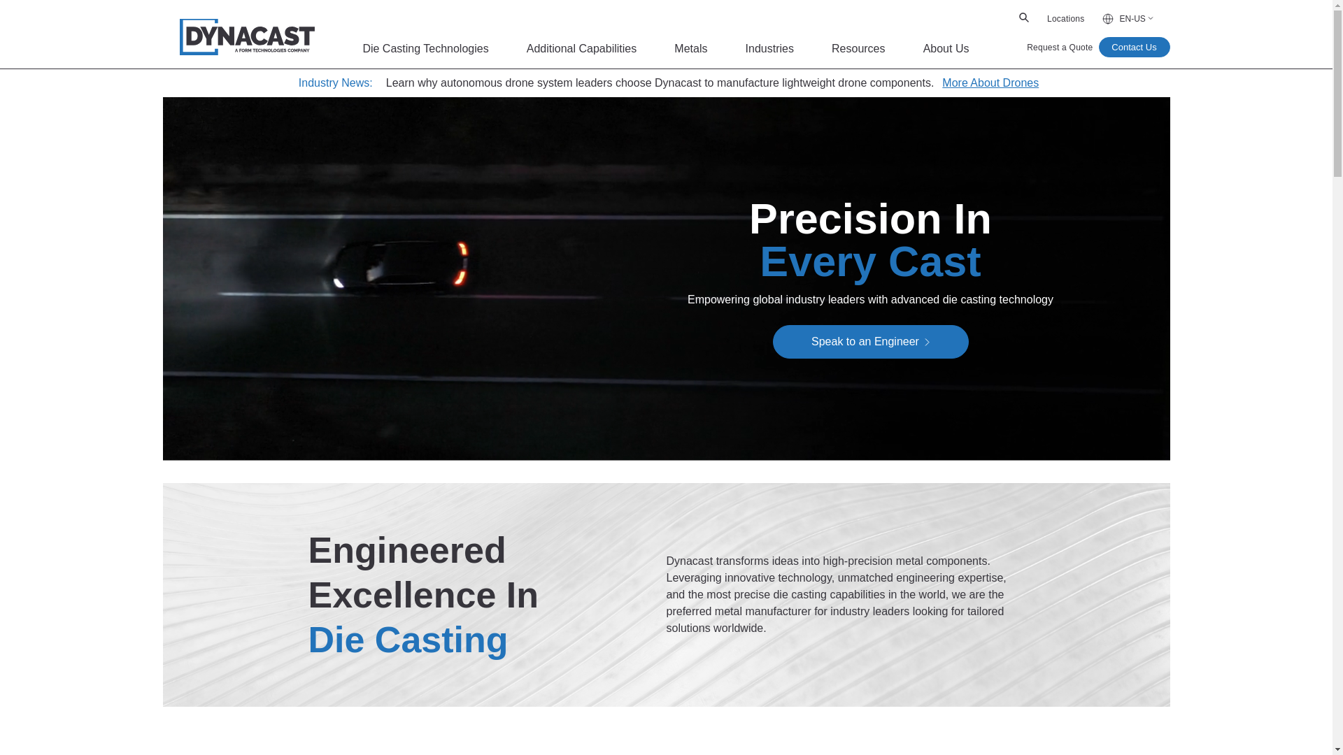 website screenshot of https://dynacast.com.vn/