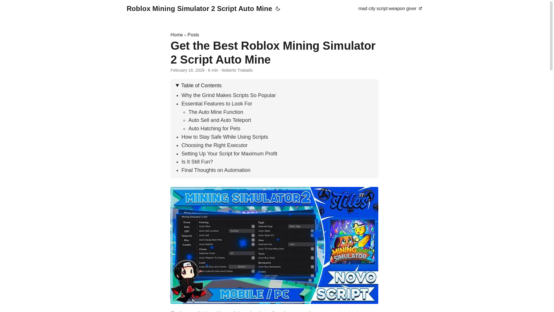website screenshot of https://roblox-mining-simulator-2-script-auto-mine.pages.dev/