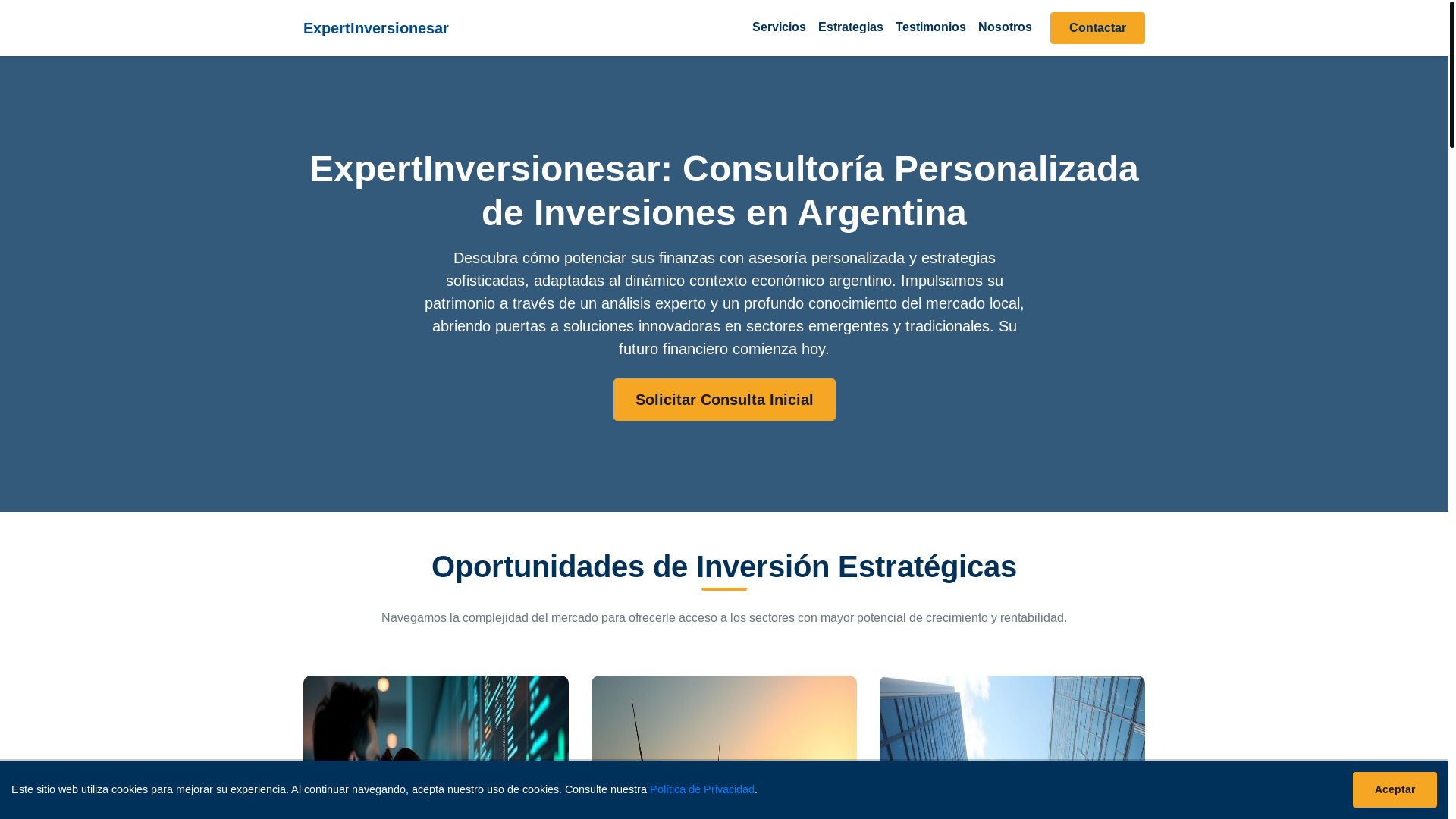 website screenshot of https://expertinversionesar.com/