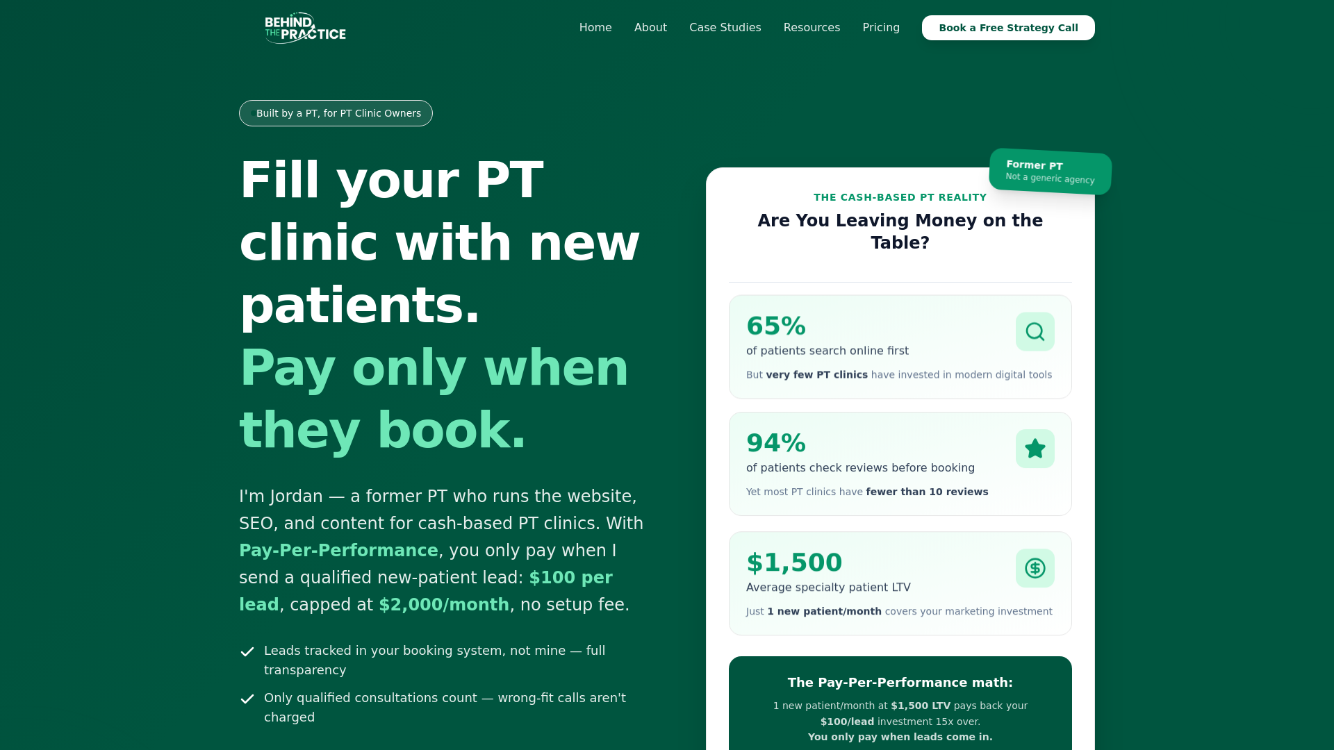 website screenshot of https://trybehindthepractice.com/