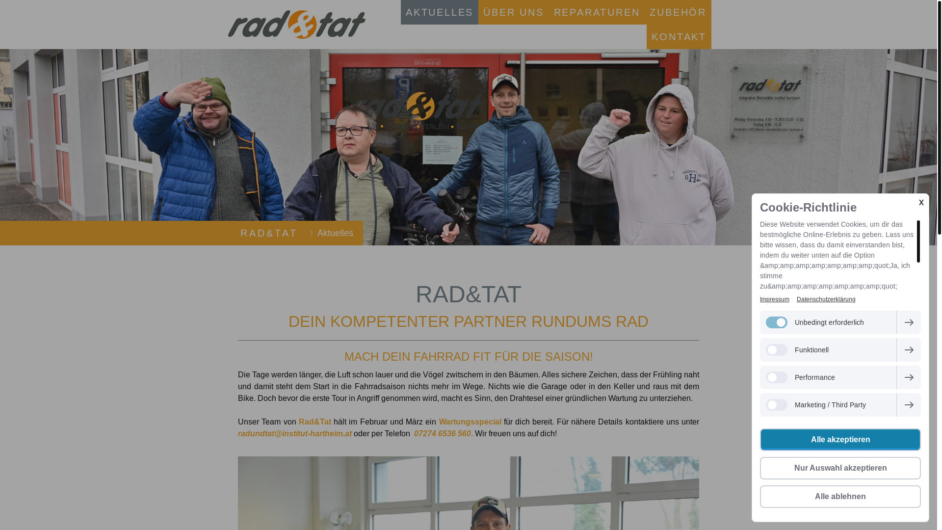 website screenshot of https://radundtat-hartheim.at/