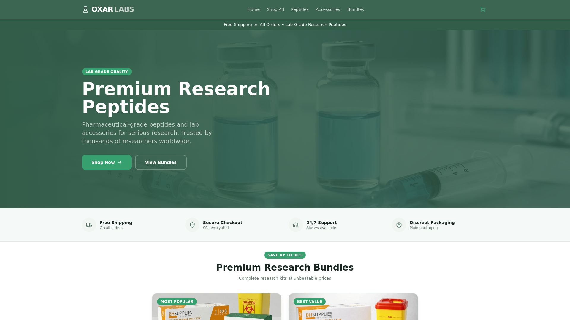 website screenshot of https://oxarlabs.com/
