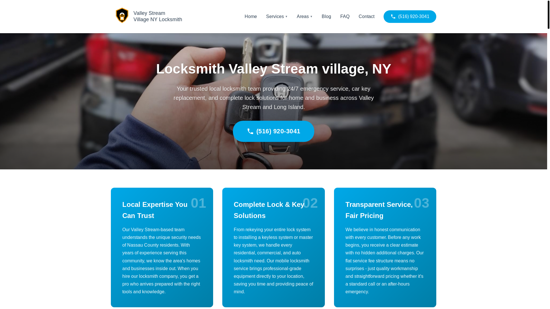 website screenshot of https://valleystreamvillagenylocksmith.com