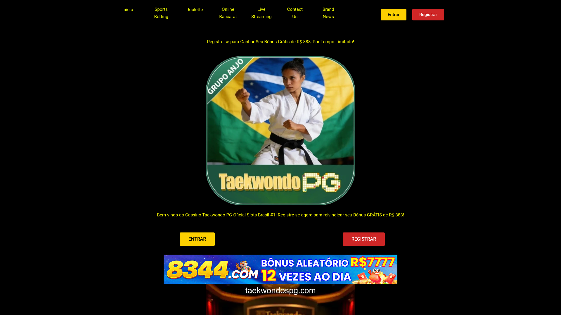 website screenshot of https://taekwondospg.com/