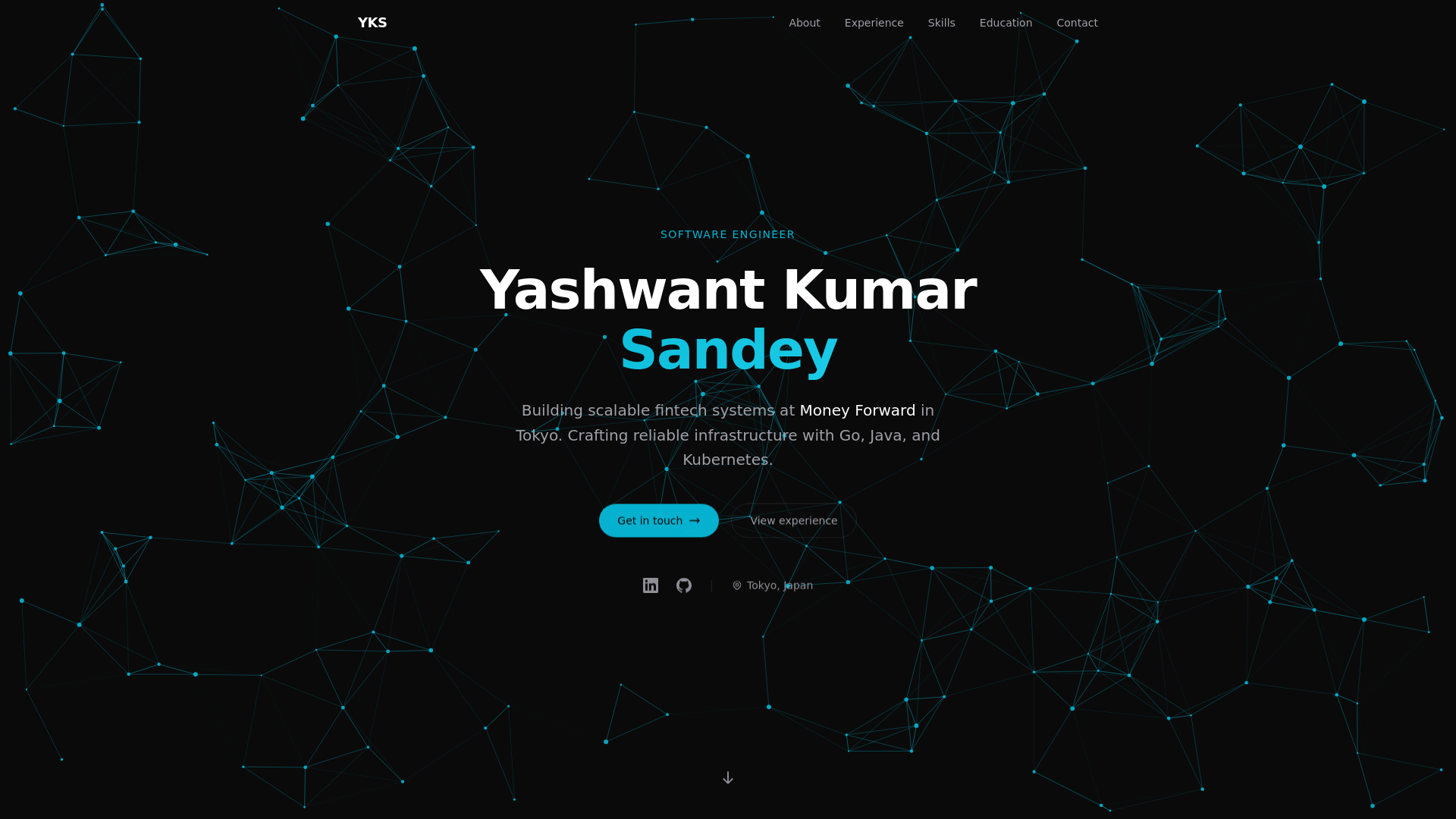 website screenshot of https://yashwantsandey.com