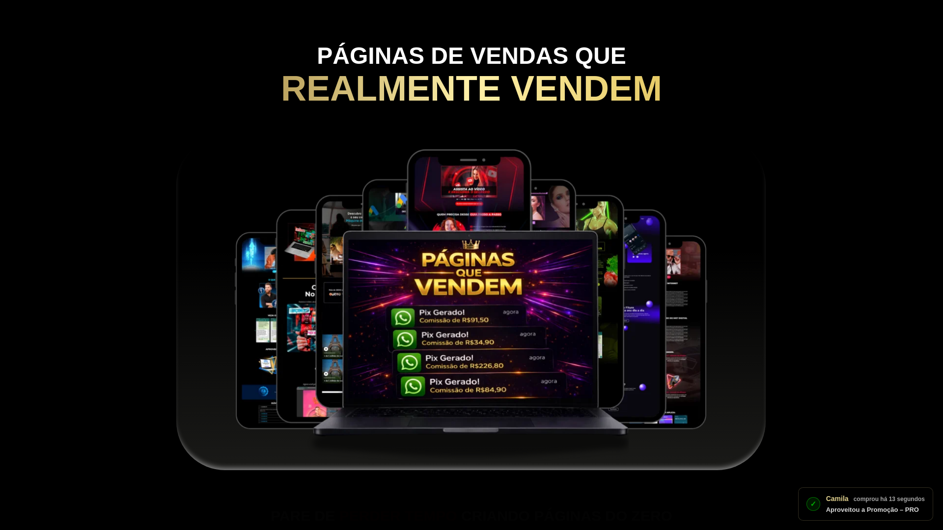 website screenshot of https://paginasquevendem.pro/