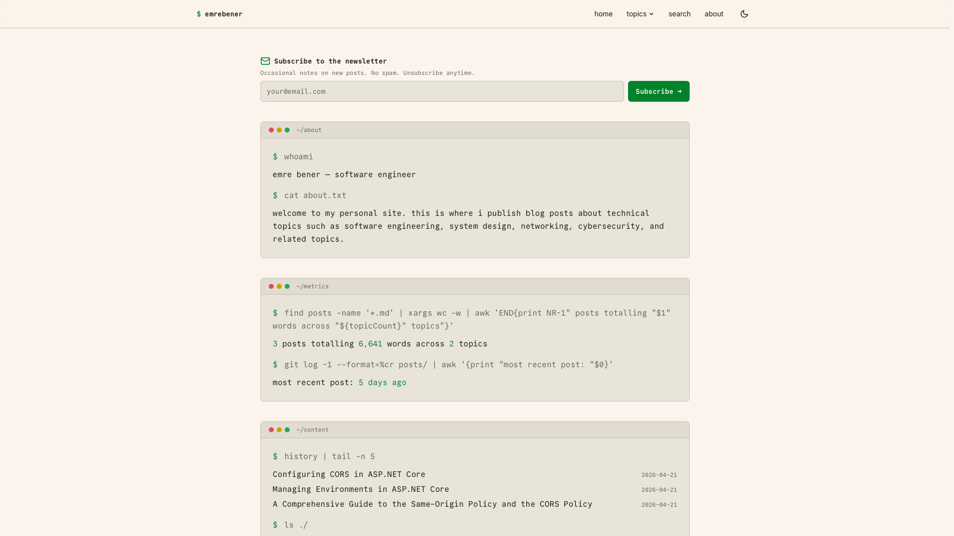 website screenshot of https://emrebener-com-v2.pages.dev/