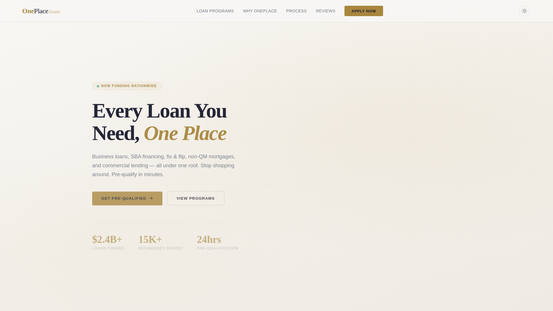 website screenshot of https://oneplace-loans.pages.dev/