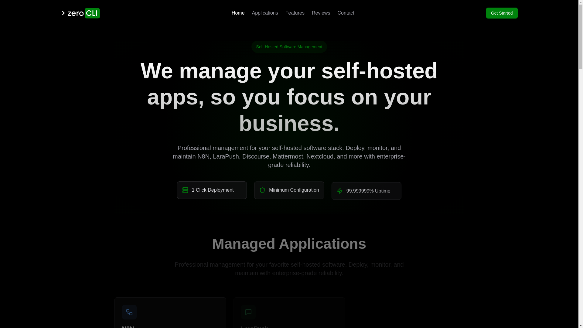 website screenshot of https://zerocli-website.pages.dev/