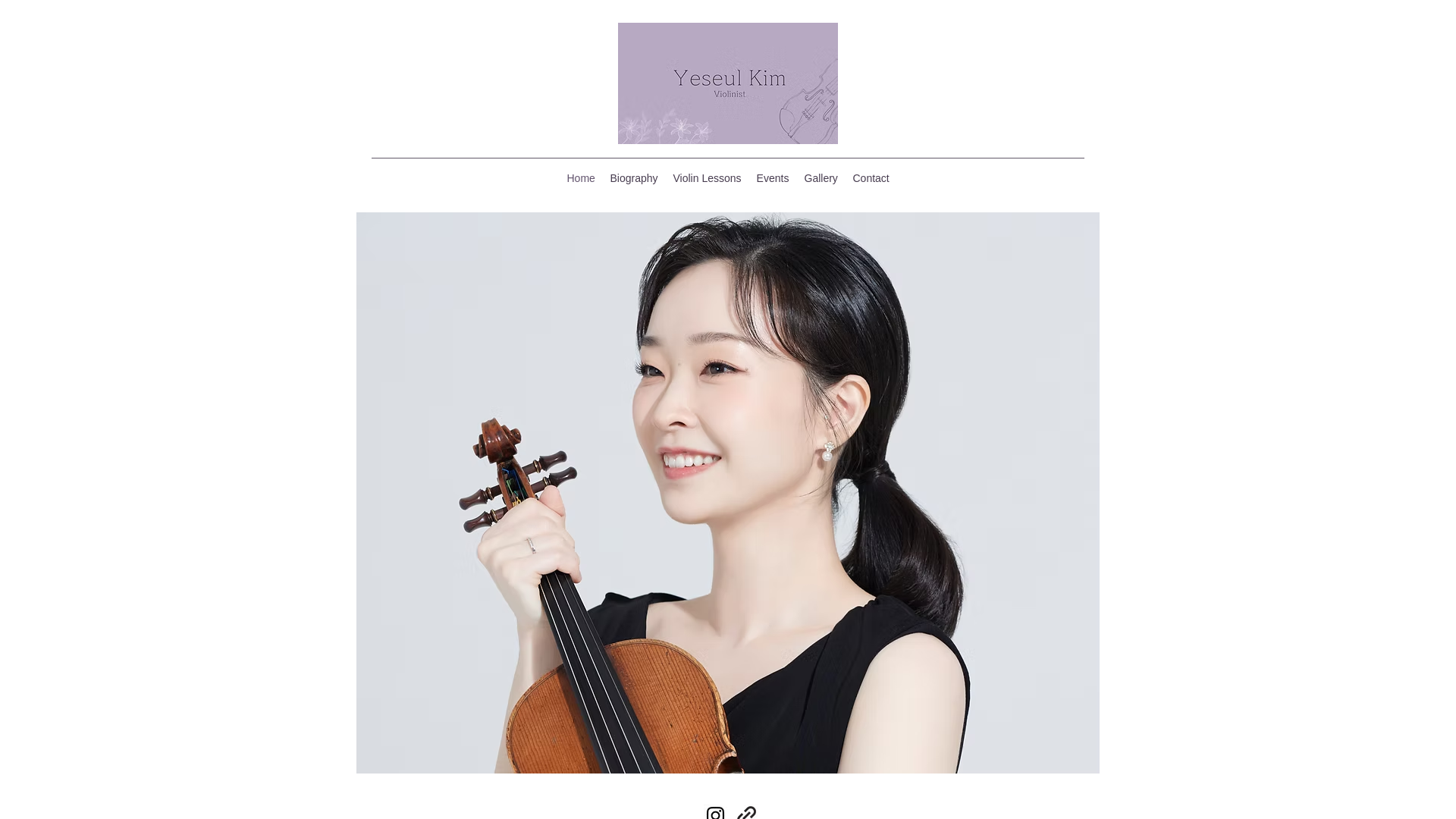 website screenshot of https://yeseulkimviolin.com/