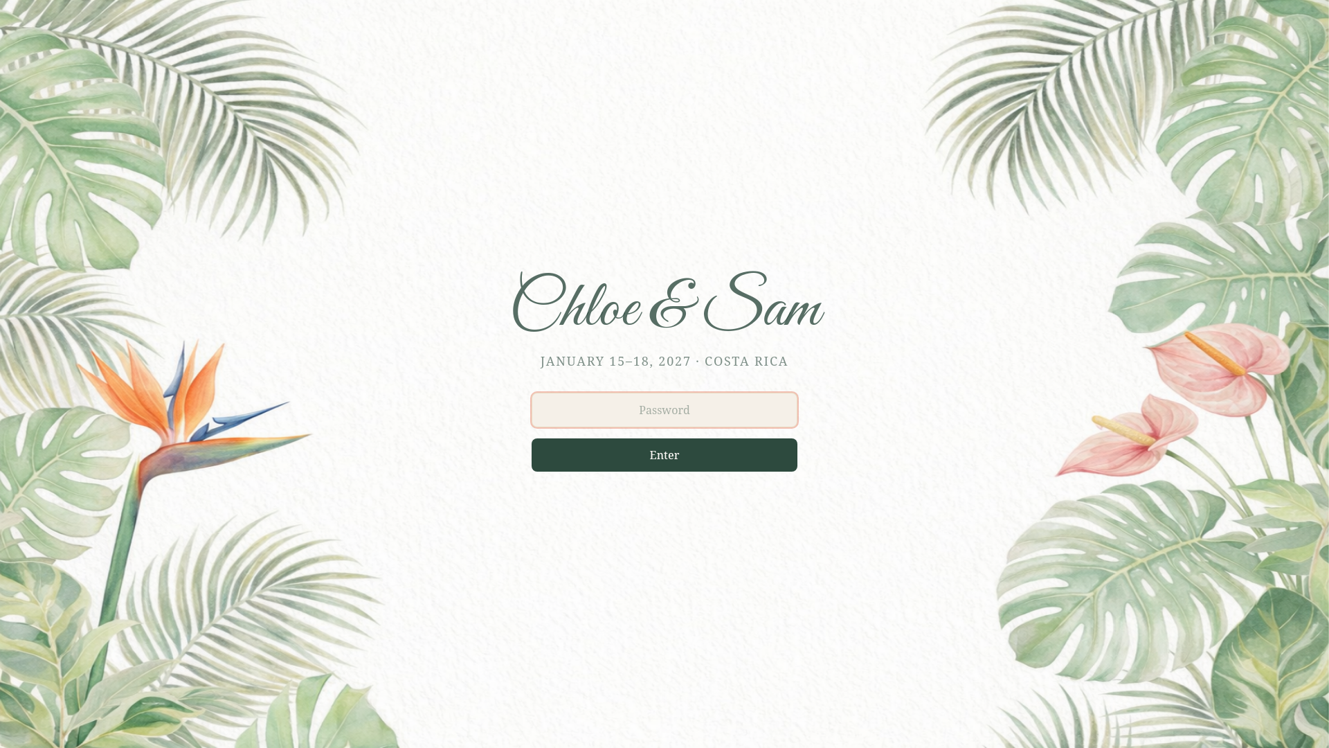 website screenshot of https://chloeandsam2027.com/