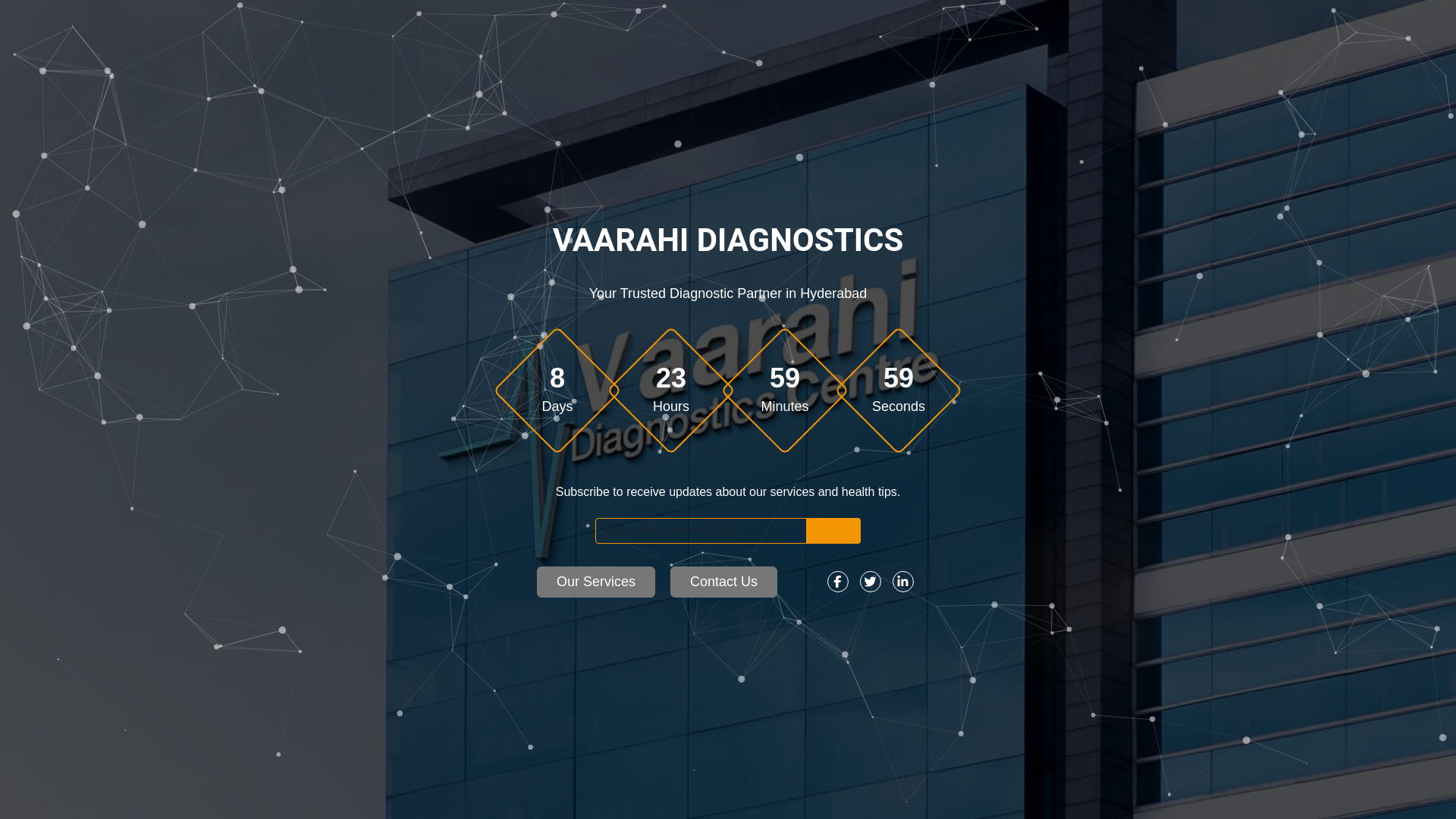 website screenshot of https://vaarahidiagnostics.in/