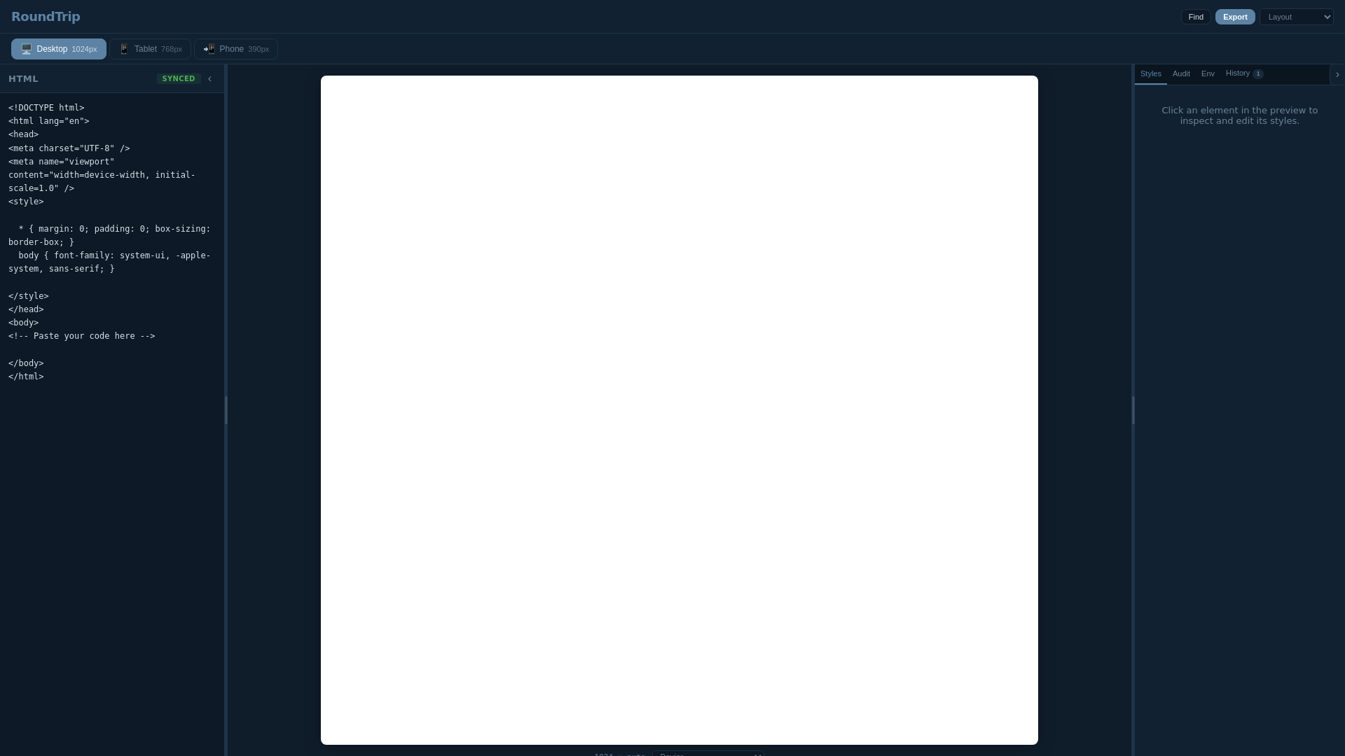 website screenshot of https://roundtrip.pages.dev/