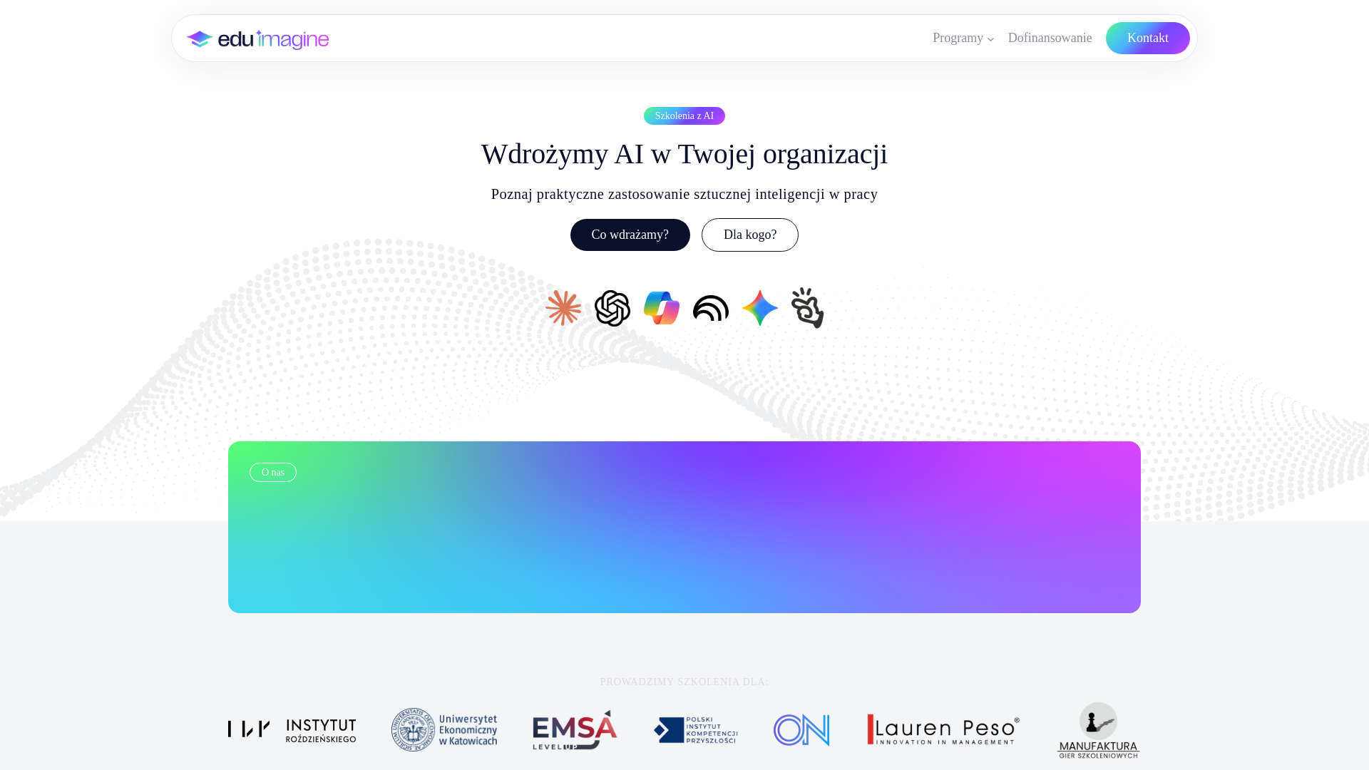 website screenshot of https://eduimagine.pl/