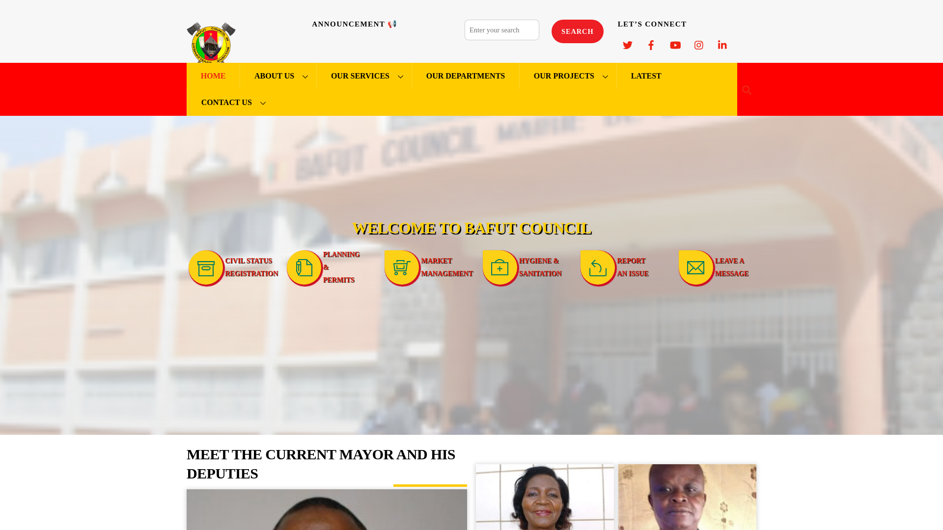 website screenshot of https://bafutcouncil.net