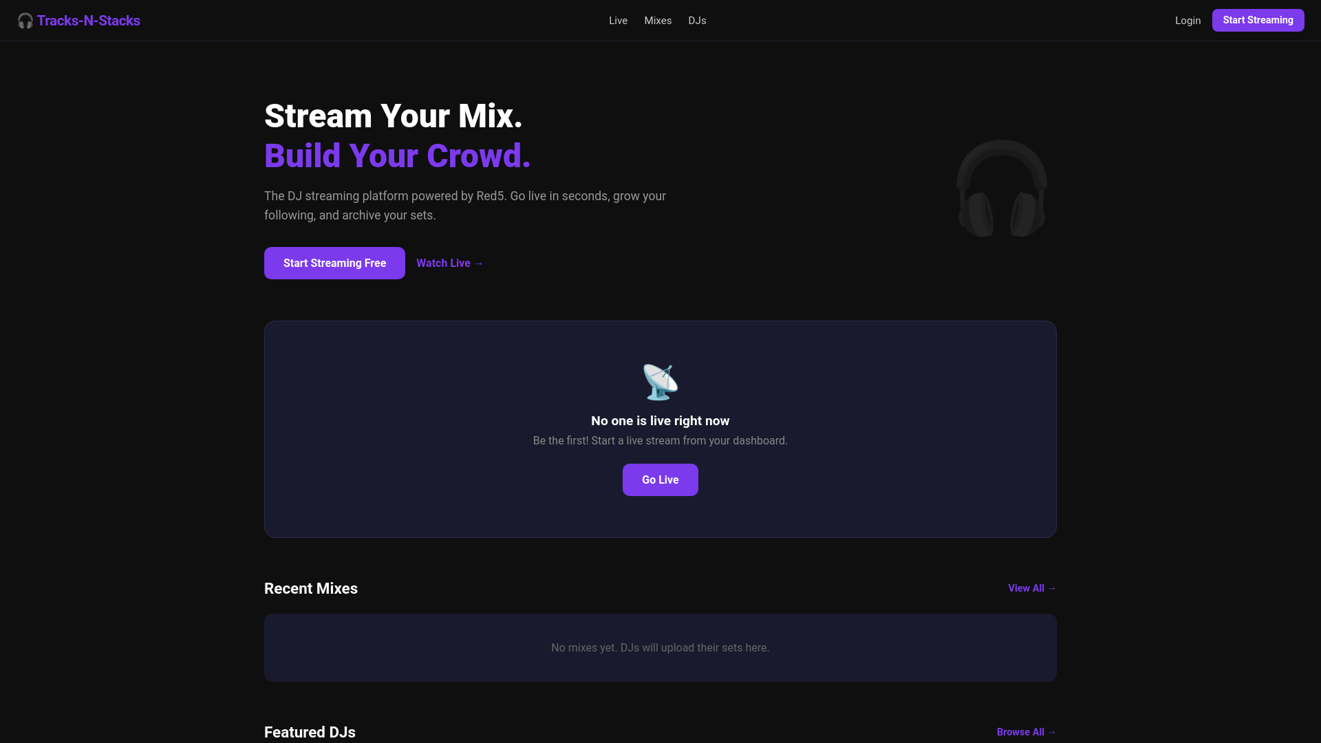 website screenshot of https://tracksnstacks.com