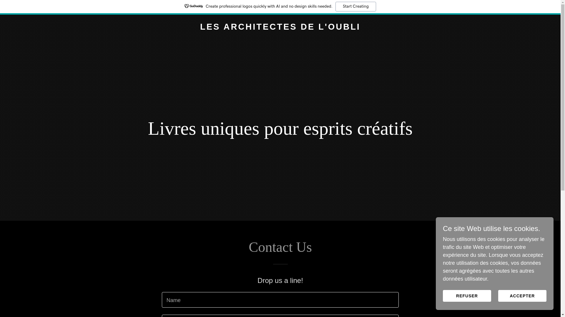 website screenshot of https://les-architectes-de-loubli.com/