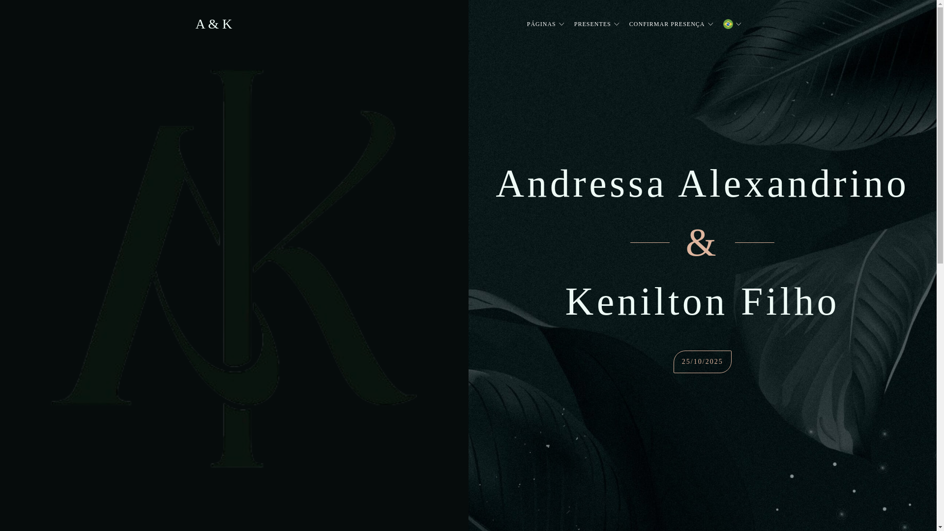 website screenshot of https://andressaekenilton.com/