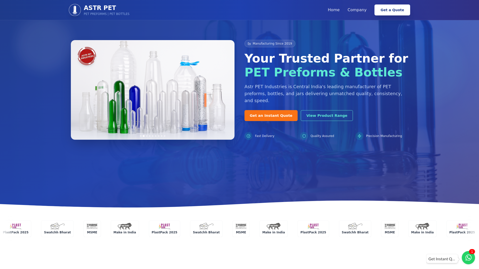 website screenshot of https://astrpet.in