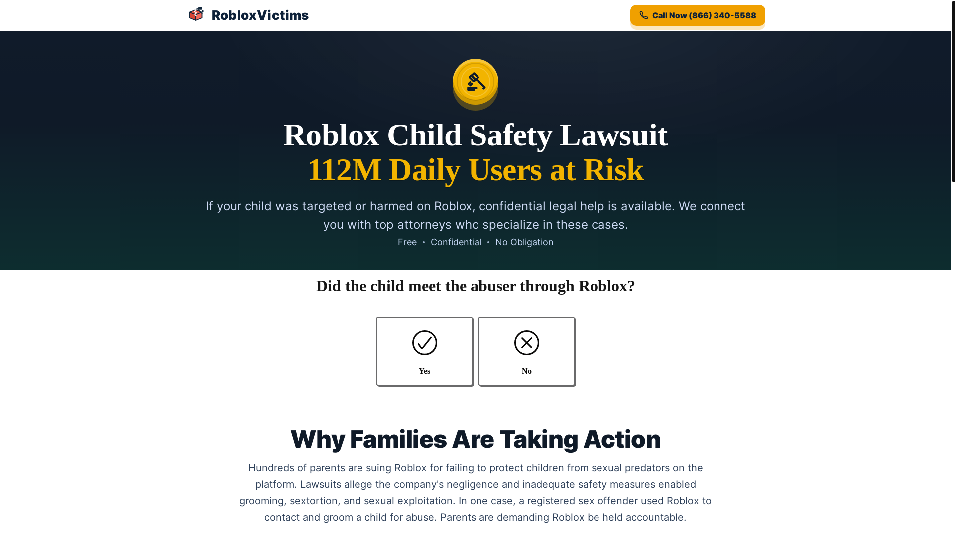 website screenshot of https://act.robloxvictims.com/