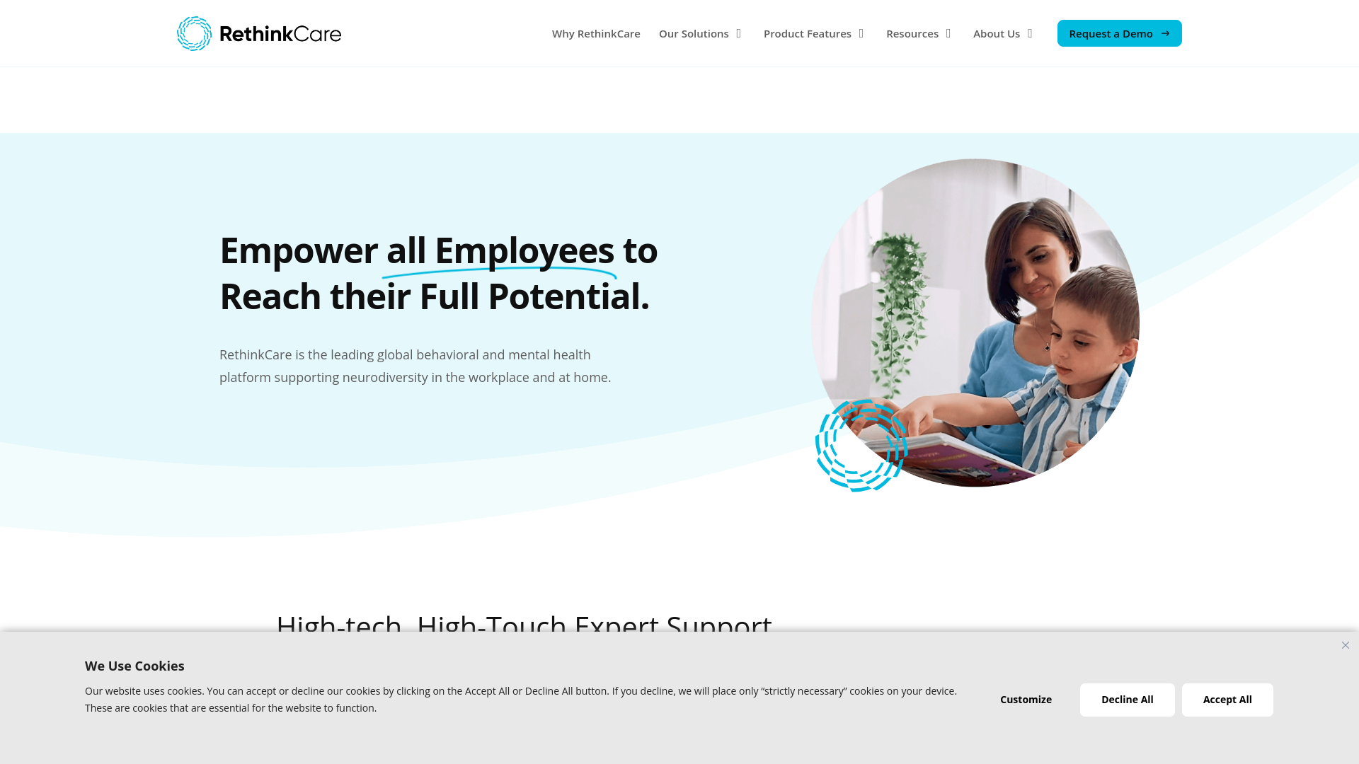 website screenshot of https://rethinkcareworkflow.com/