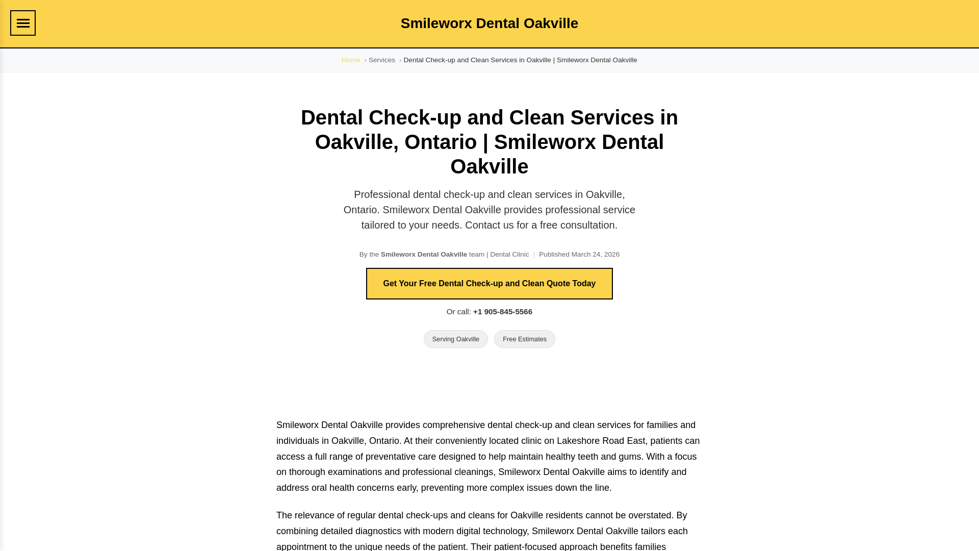 website screenshot of https://dentist-oakville.pages.dev/