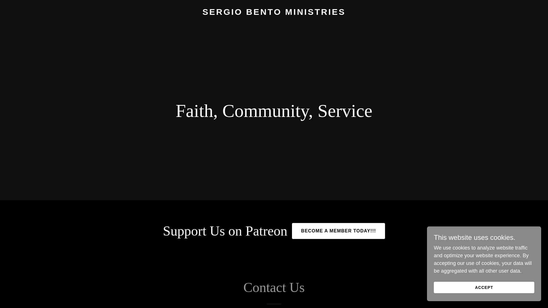 website screenshot of https://sergiobentoministries.com/