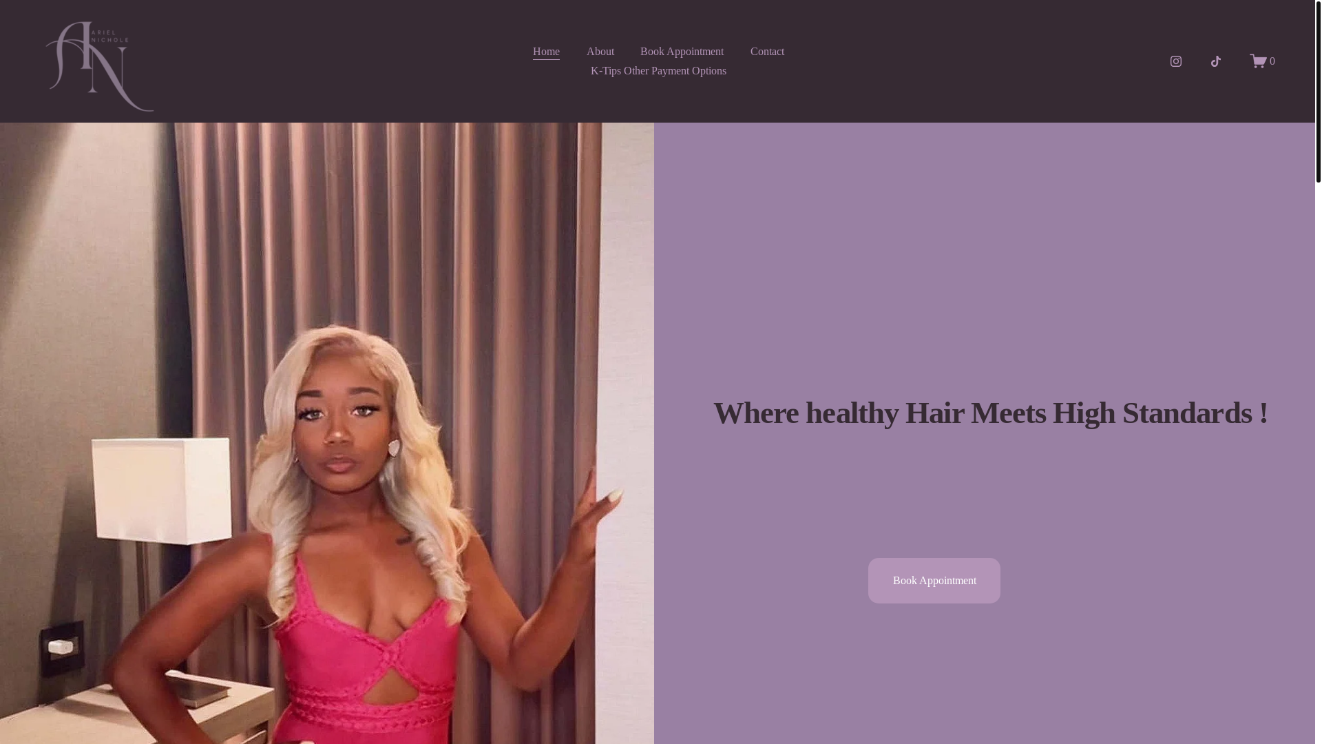 website screenshot of https://thearielnichole.org/