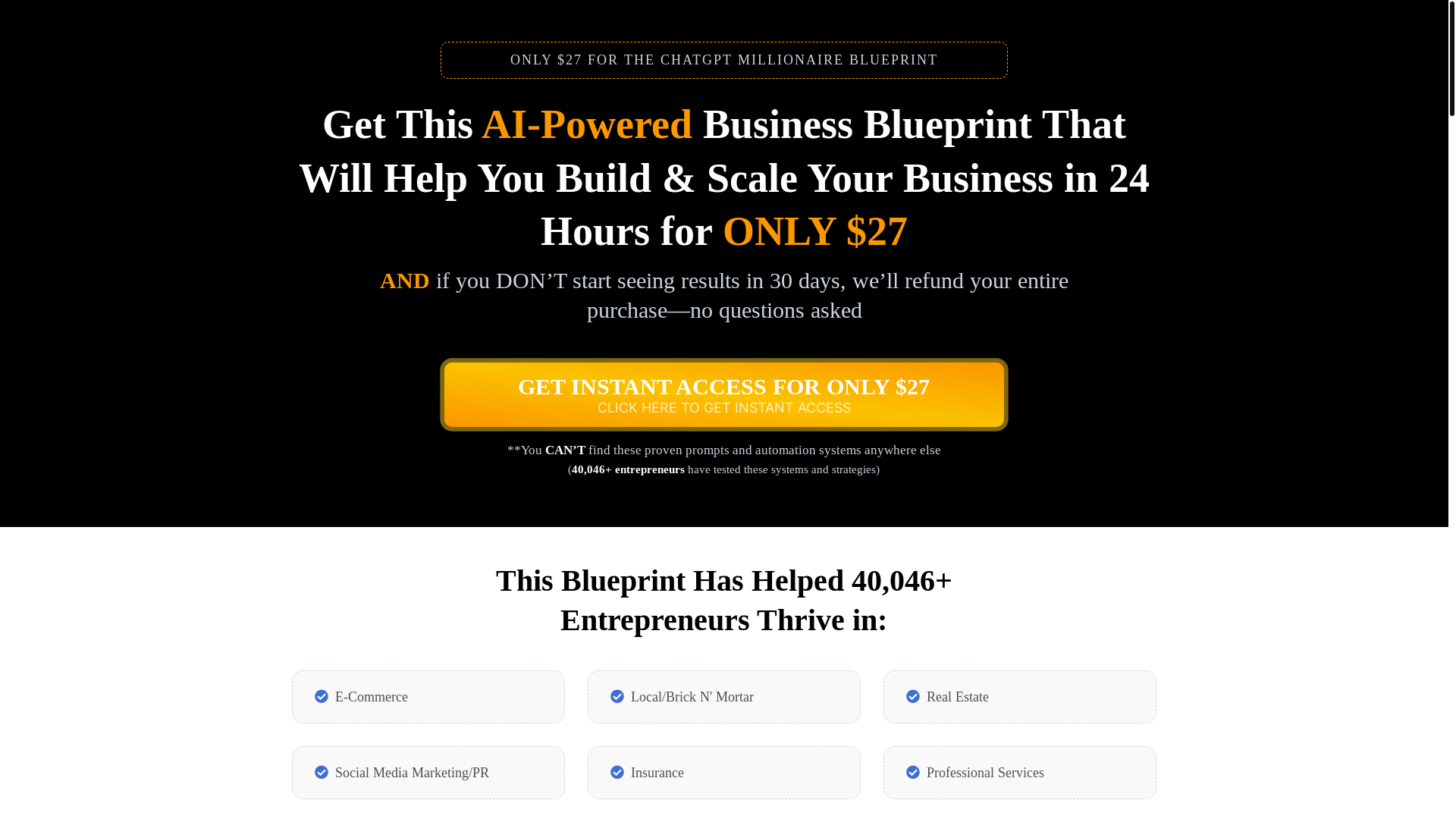website screenshot of https://aimasterymillionareblueprint.com/