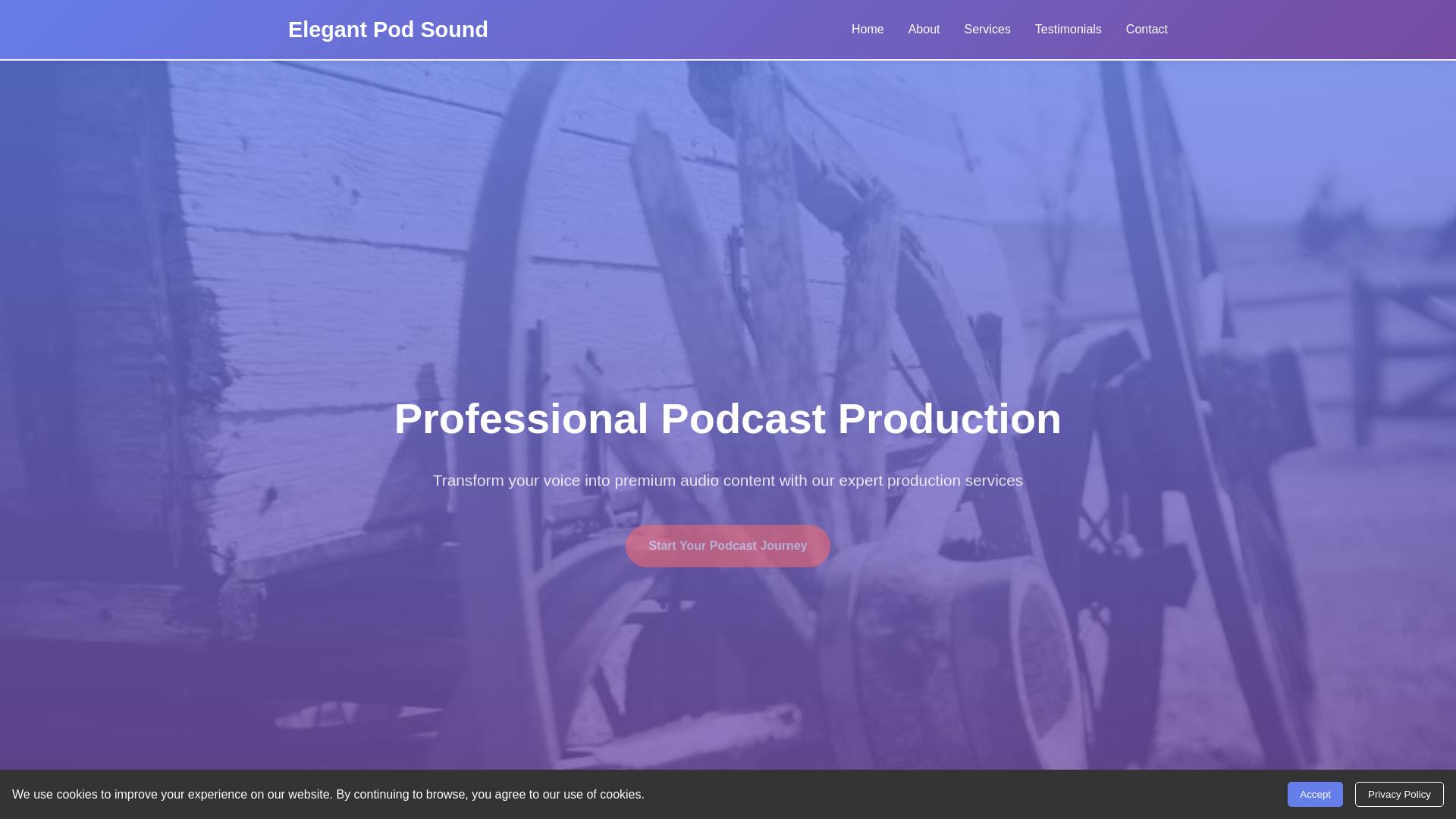 website screenshot of https://elegantpodsound.click/