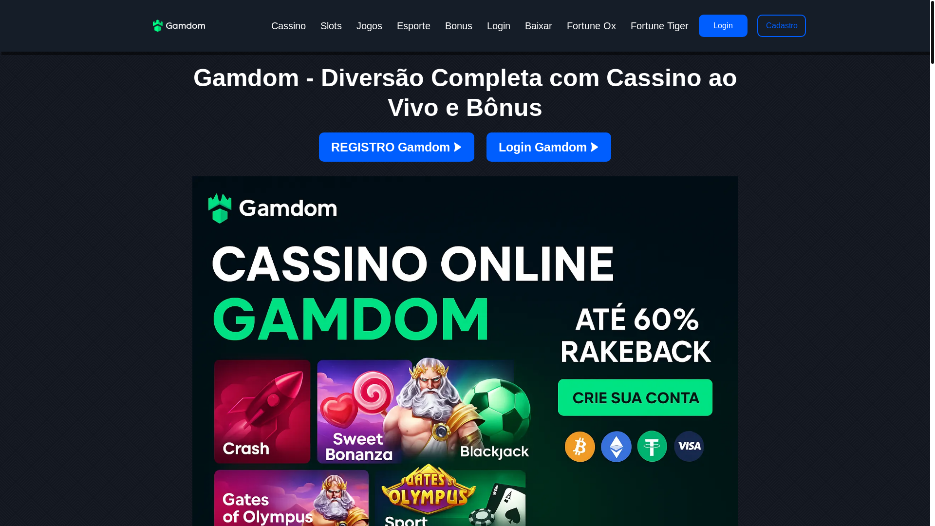 website screenshot of https://gamdompg.com/