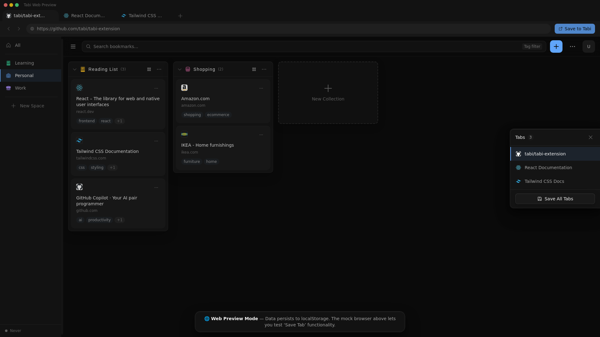 website screenshot of https://tabi-extension.pages.dev/