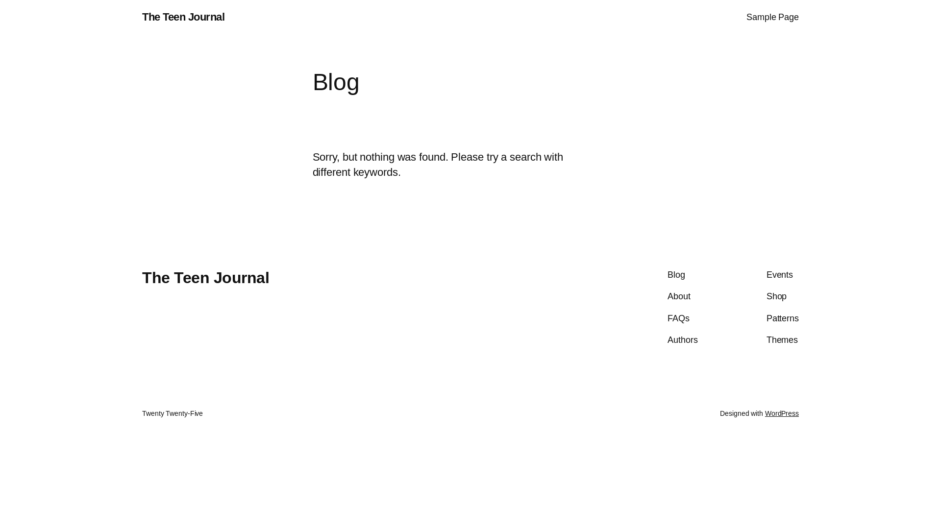 website screenshot of https://teenjournalblogs.com/
