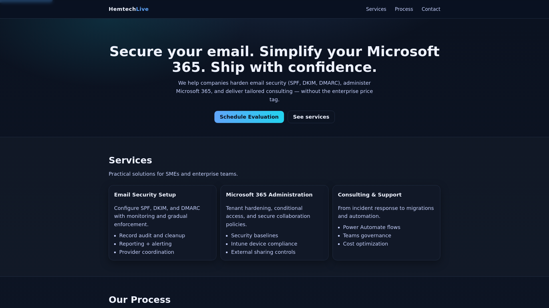 website screenshot of https://hemtechlive.com/