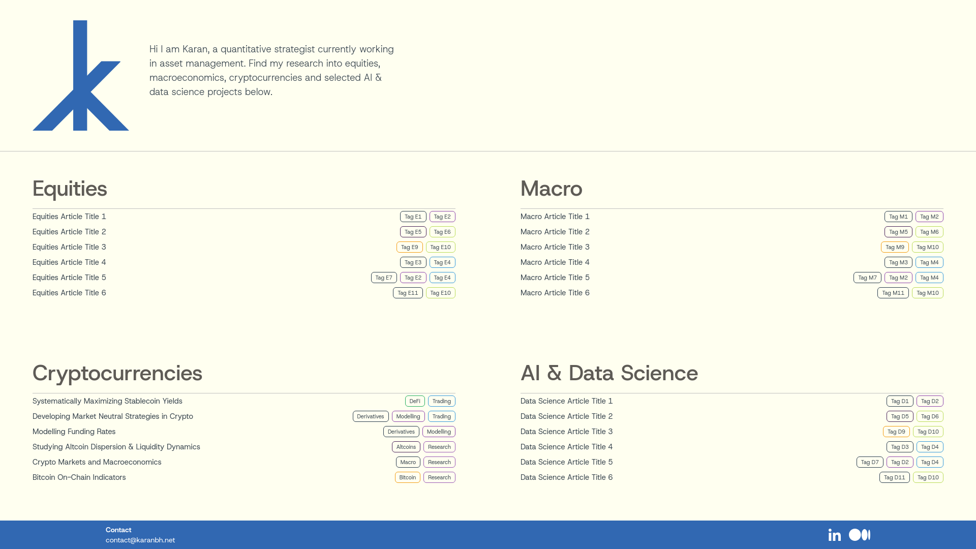 website screenshot of https://karanbh.net/