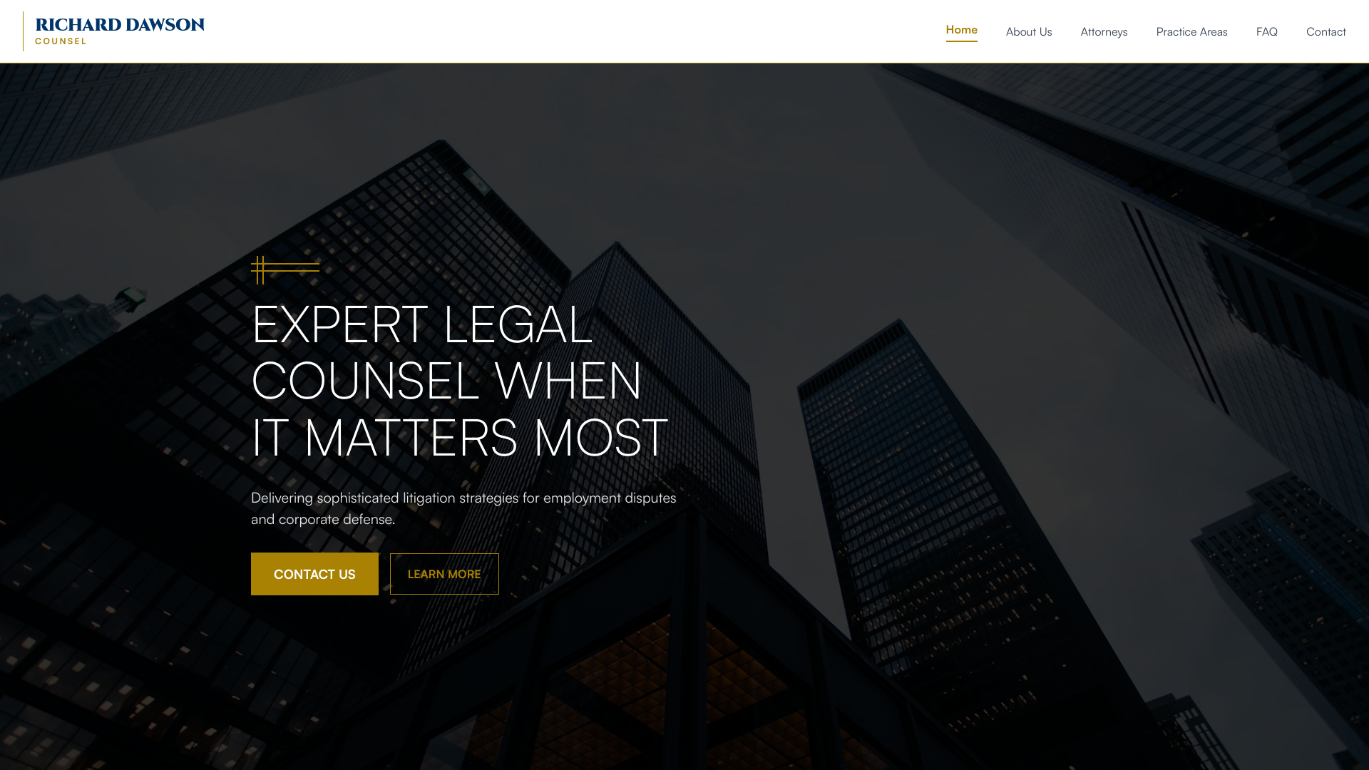 website screenshot of https://richarddawsoncounsel.com/