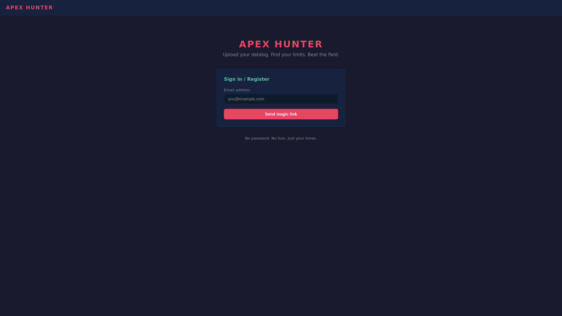 website screenshot of https://apexhunter.pages.dev/
