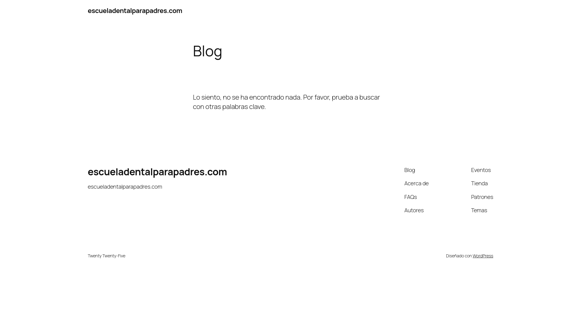 website screenshot of https://escueladentalparapadres.com/