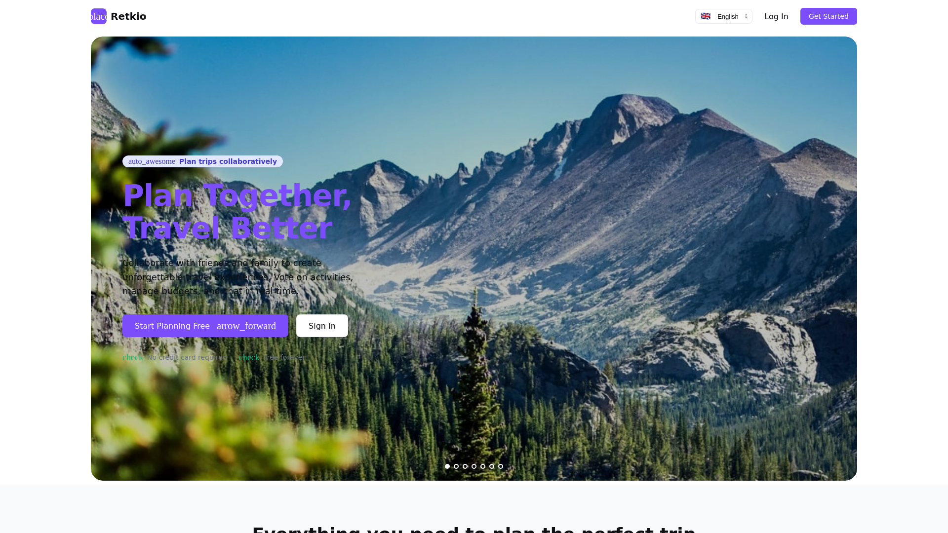 website screenshot of https://retkio.com/