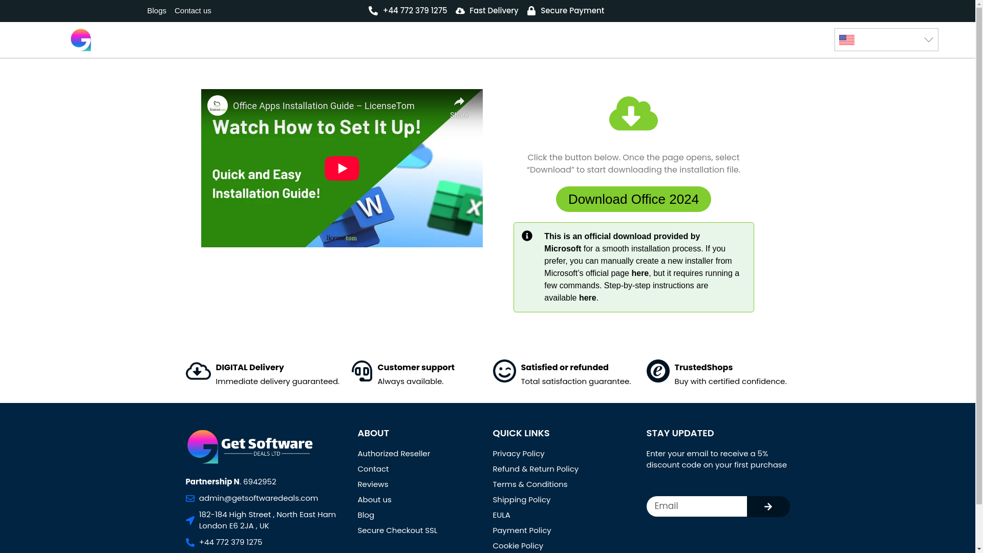 website screenshot of https://getsoftwaredeals.com/download-office-2024/