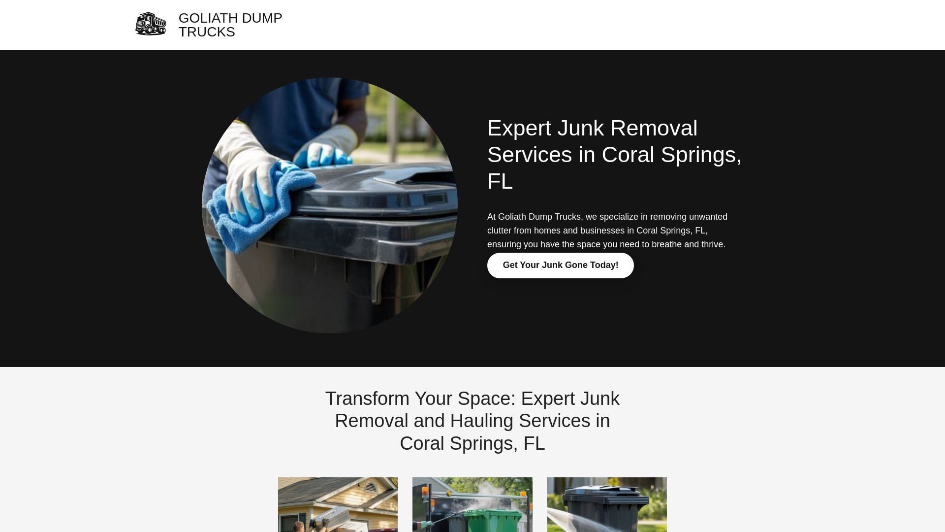 website screenshot of https://goliathdumptrucks.net/