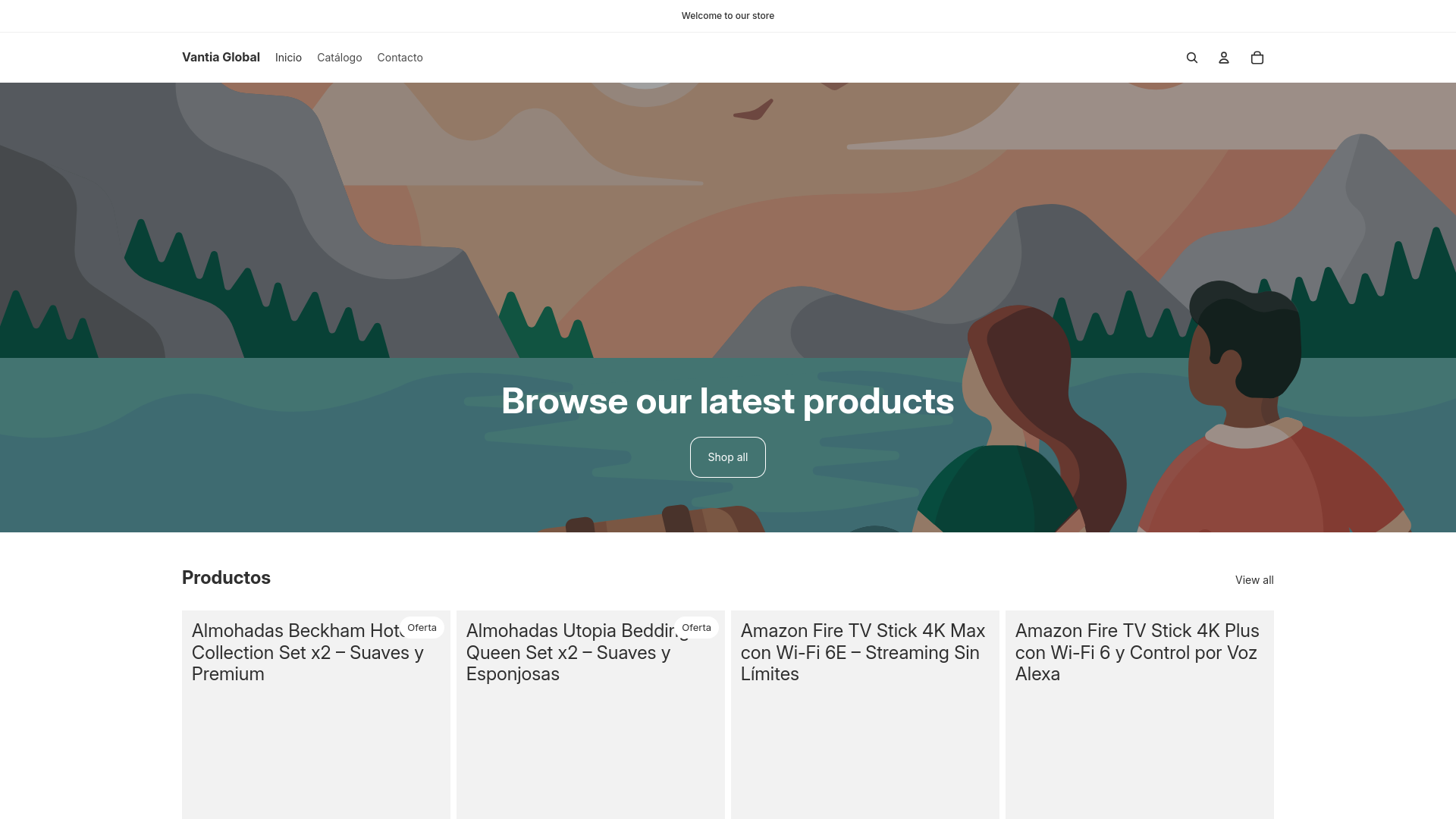 website screenshot of https://vantiaglobal.store/