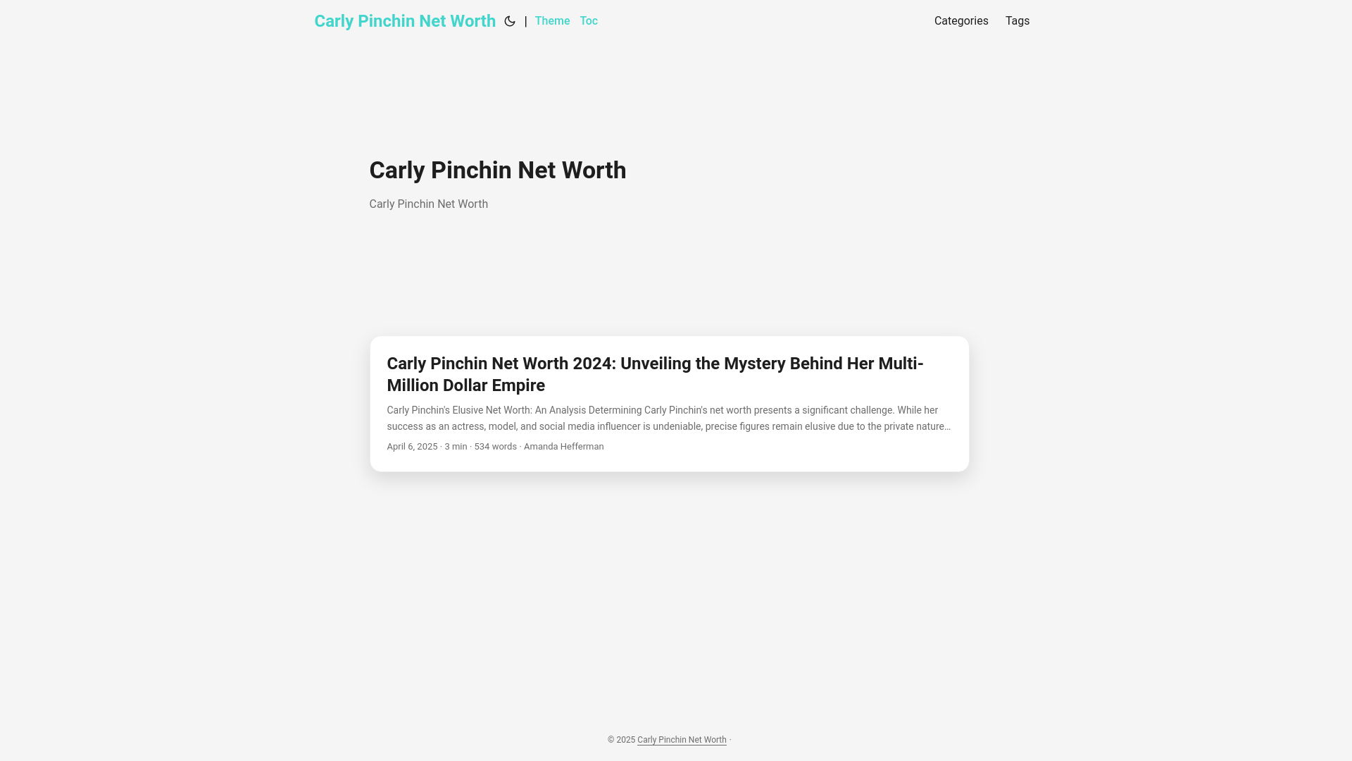 website screenshot of https://carly-pinchin-net-worth.pages.dev/