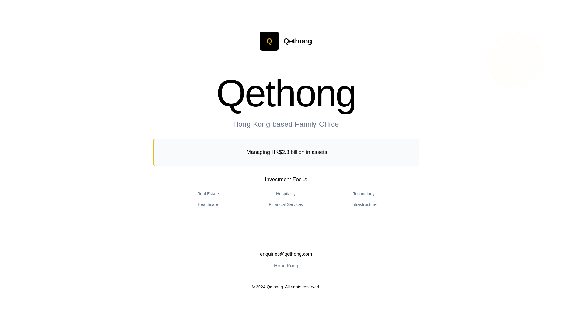 website screenshot of https://qethong.com/